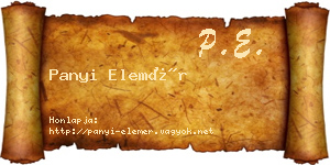 Panyi Elemér névjegykártya