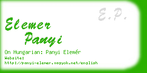elemer panyi business card